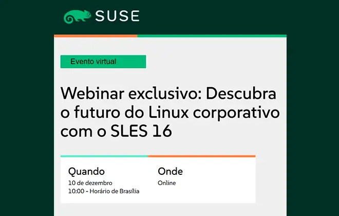 SUSE realiza webinar exclusivo sobre o SLES 16, primeiro Linux corporativo com IA agêntica