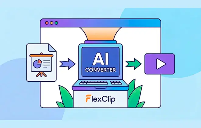 Review: conversor de PPT para vídeo com IA da FlexClip