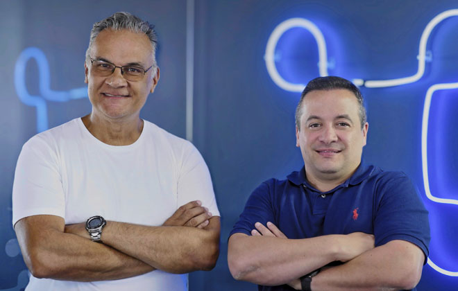 Flávio Machado, CEO da Pixit e Rodrigo Santos, Vice-Presidente de Inovação da WebSIA